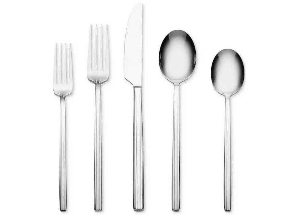 a stock image of two forks, a knife, and two spoons from an Oneida Dean Flatware Set