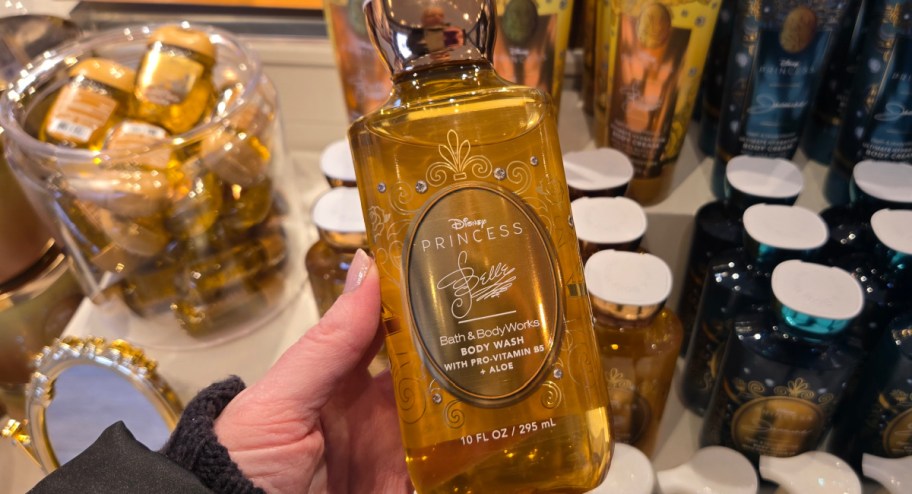 hand holding Disney Princess Full-Size Body Washes