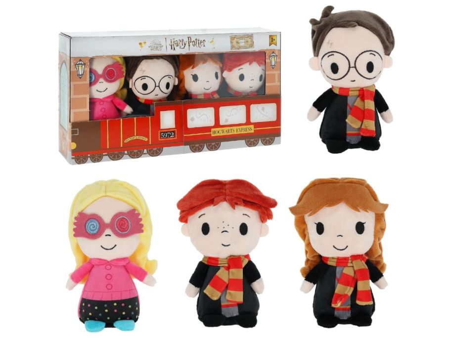 Ron Weasley, Hermione Granger, Luna Lovegood, & Harry Potter stock image