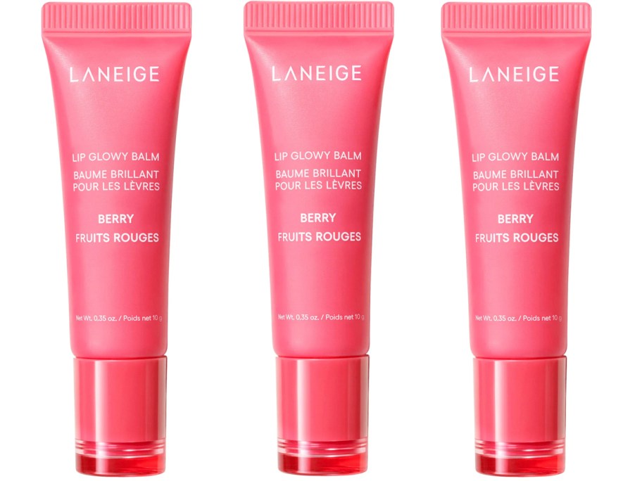 three laneige berry lip balms 