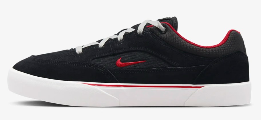 black and red skate shoes