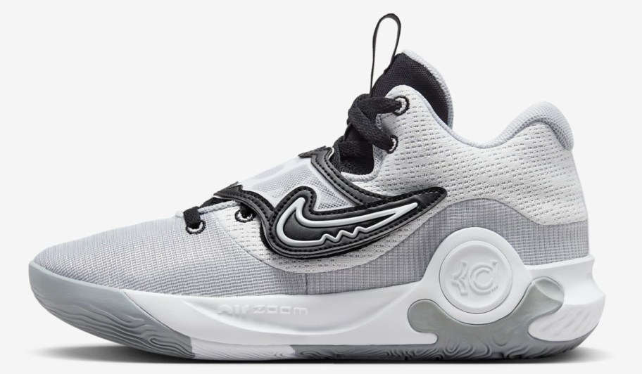 black white and grey basketball shoes
