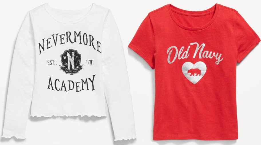 nevermore academy and red old navy tees