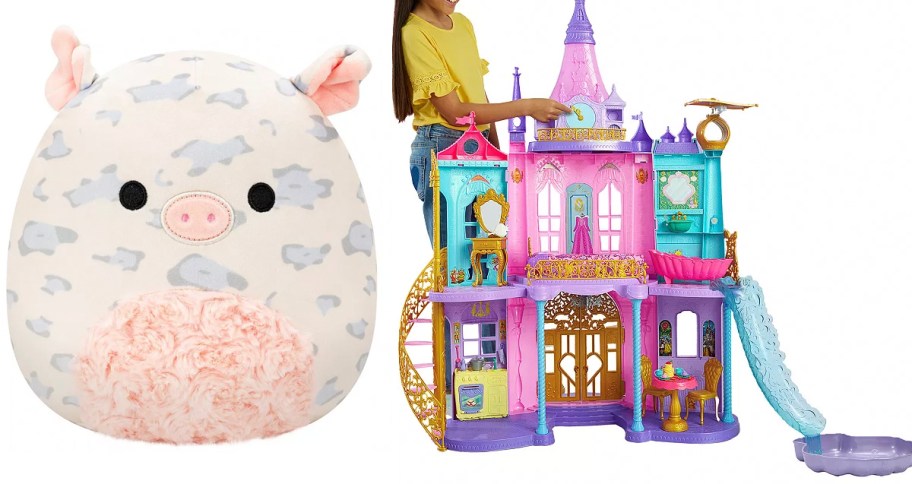 squishmallow and disney castle 
