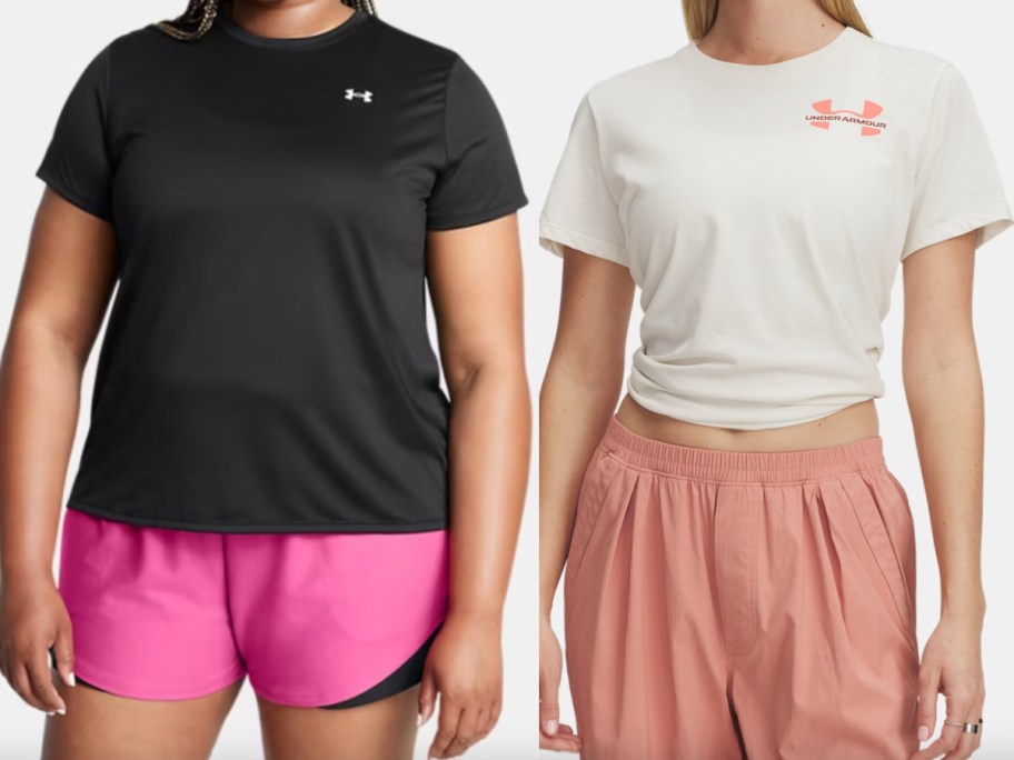 women in black and white tees