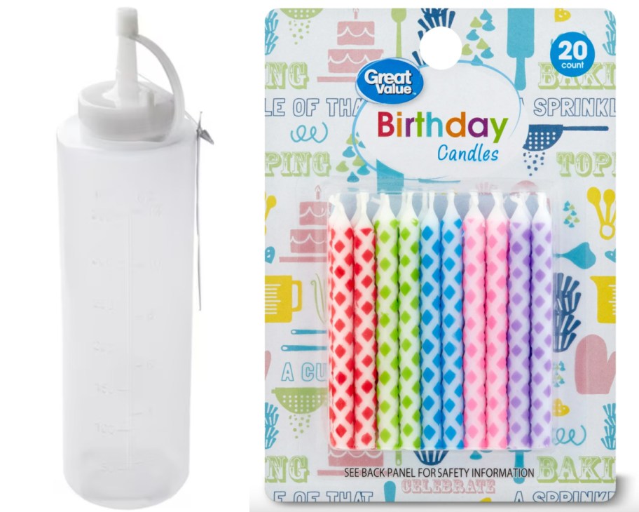 squeeze bottle and candles