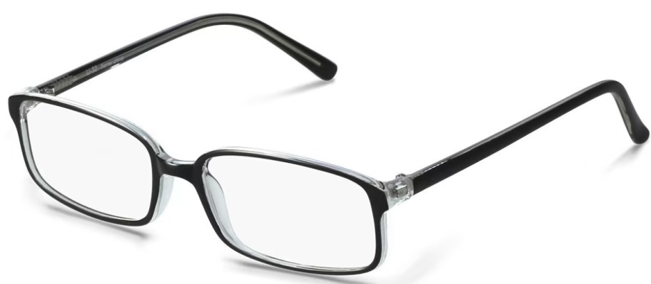 a pair of black and grey eyeglasses
