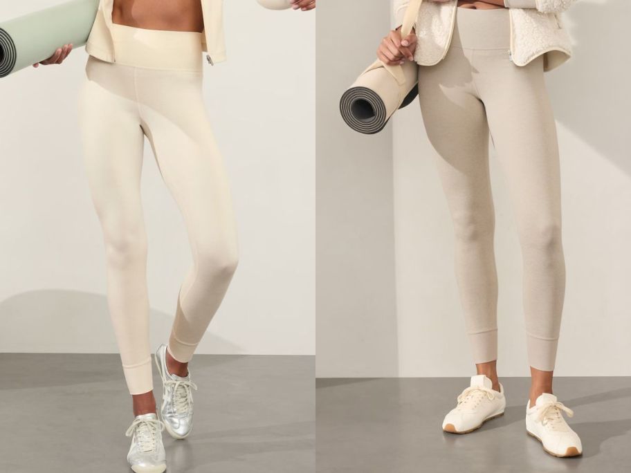 two women wearing Athleta Softluxe High Rise Leggings