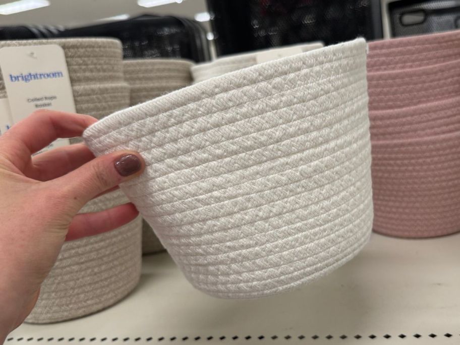 A brightrom Decorative Coiled Rope Basket