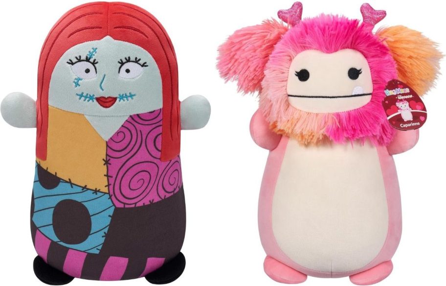 Stock images of a Sally and BigFoot Sq1uishmallows Hugmees Plush