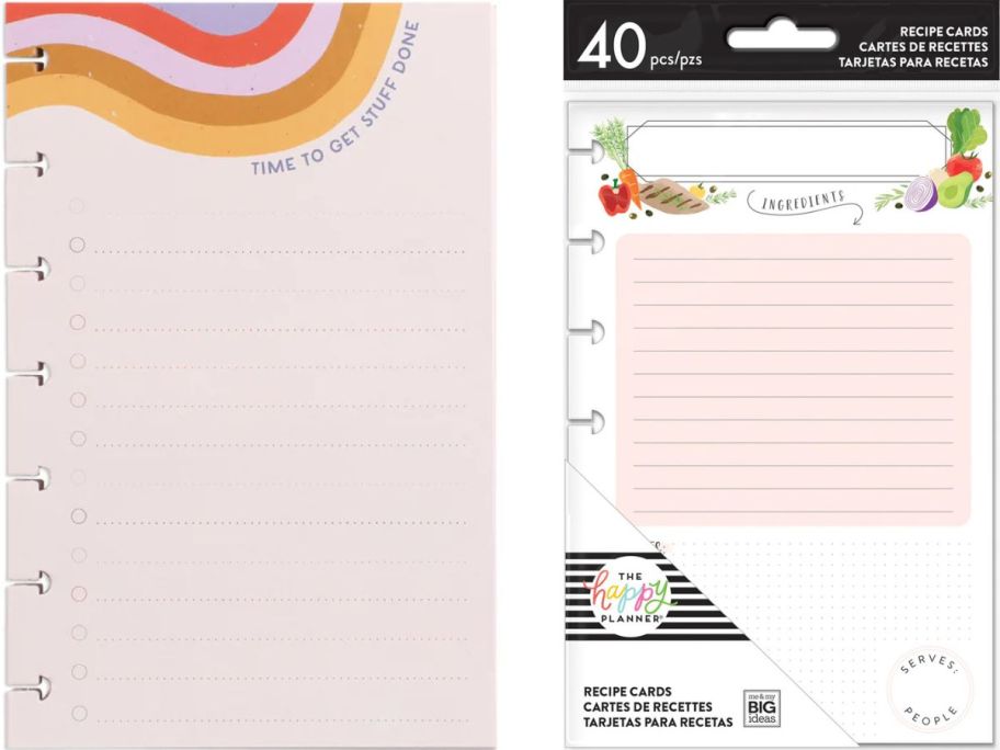 Stock images of two Happy Planner Filler Paper Packs