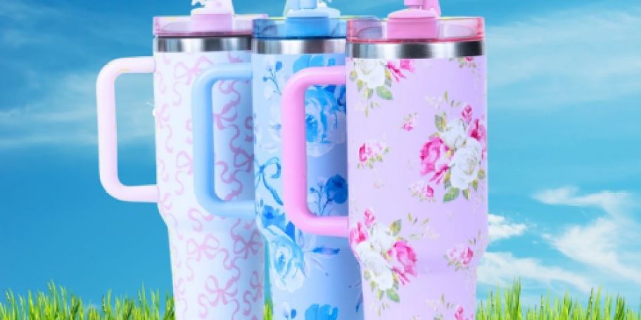 Hi Peach Layne Tumbler w/ Bow Straw Cover Only $10 at Walmart (Includes Bath Bomb Too!)