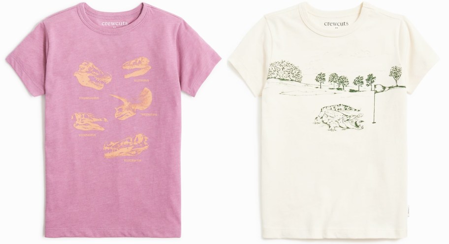 dinosaur and alligator graphic tees