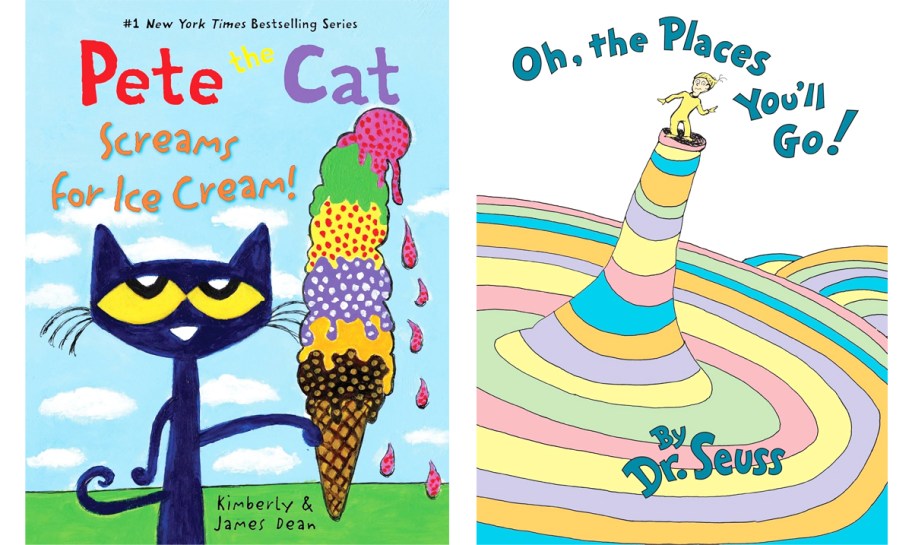 Pete the Cat Screams for Ice Cream and Oh, the Places You'll Go! books