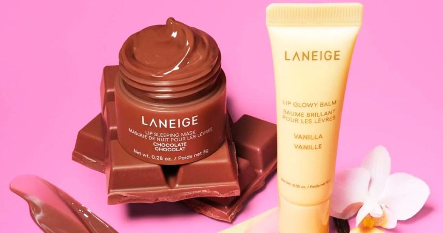 Laneige S'more Kisses Set with chocolate lip mask and vanilla lip balm