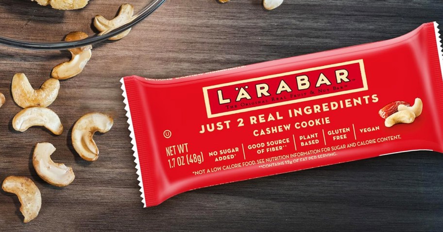 Larabar Cashew Cookie bar near cashews