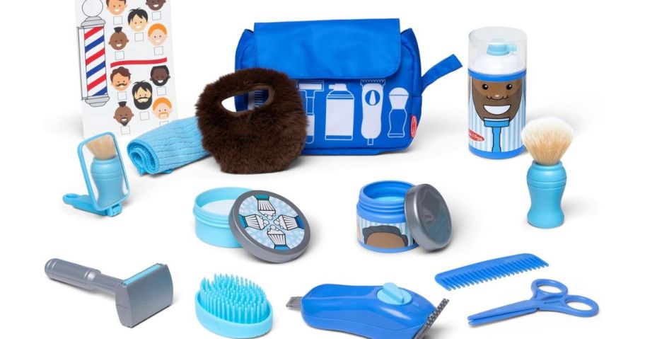 Melissa & Doug Barber Shop Pretend Play Set Shaving Toy