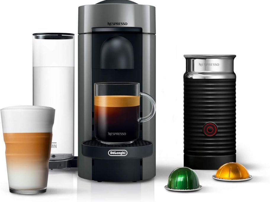 Nespresso Vertuo + Coffee & Espresso Maker by De'Longhi w Milk Frother