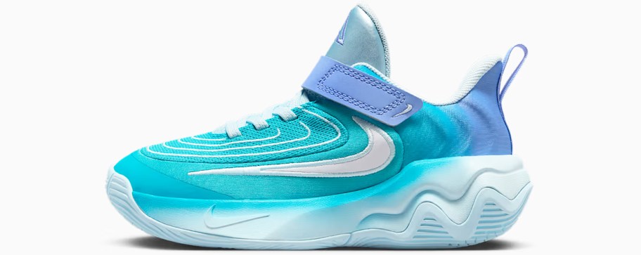 blue ombre basketball shoe