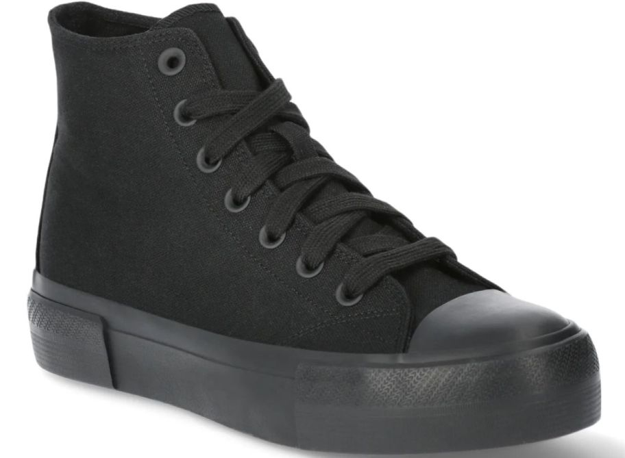 black on black high top sneaker