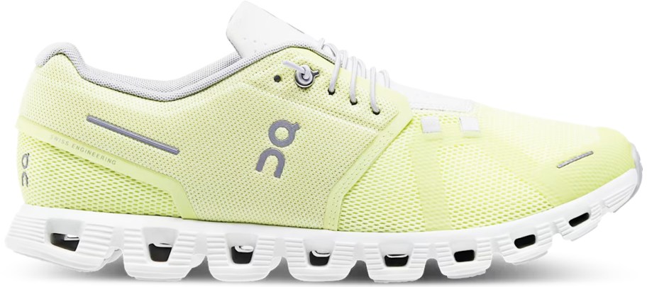 yellow and white men's On Cloud running shoe