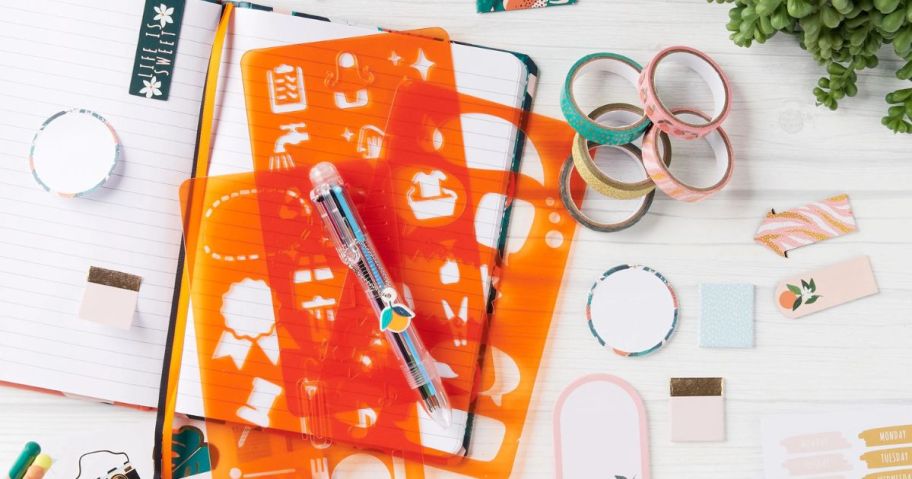 Pen+Gear 29-piece Journal Kit with stencils, washi tape, journal and more