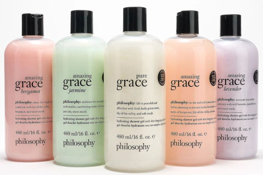5 bottles of shower gel