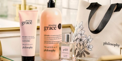 Philosophy Shower Gel, Exfoliator, Perfume AND Tote Bag from $44.98 Shipped ($182 Value)