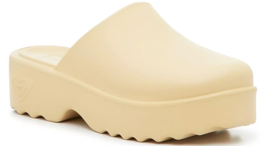 beige platform clog