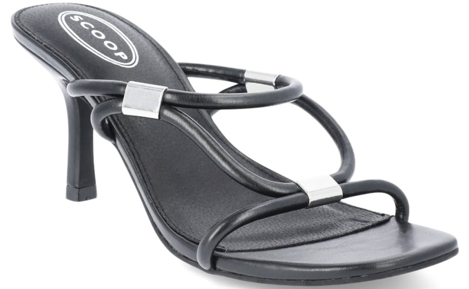 black heeled sandal