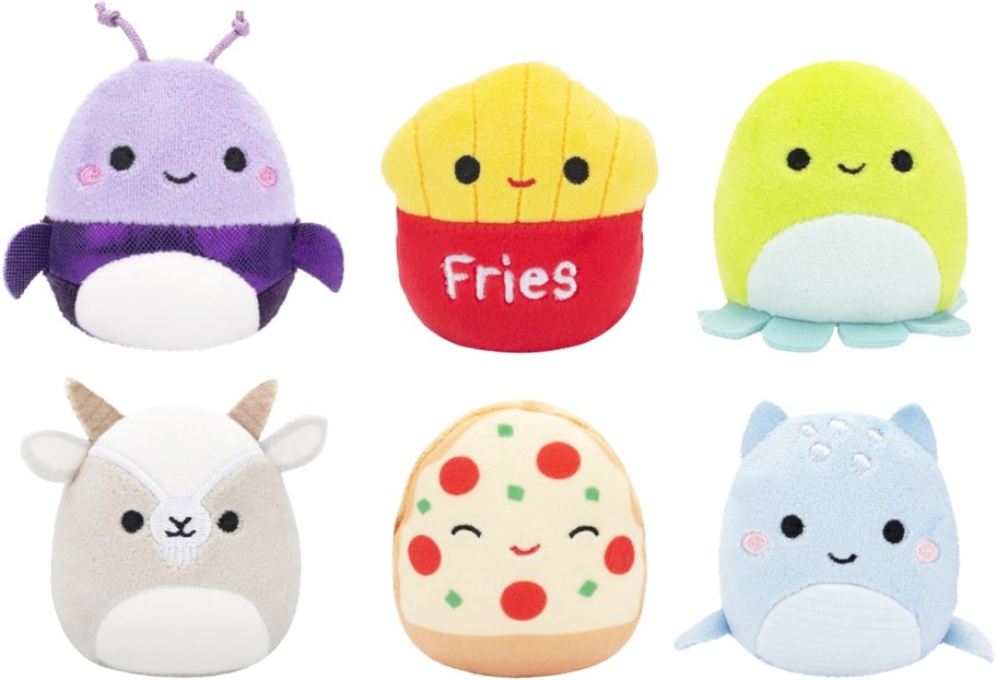 6 mini Squishmallows plush