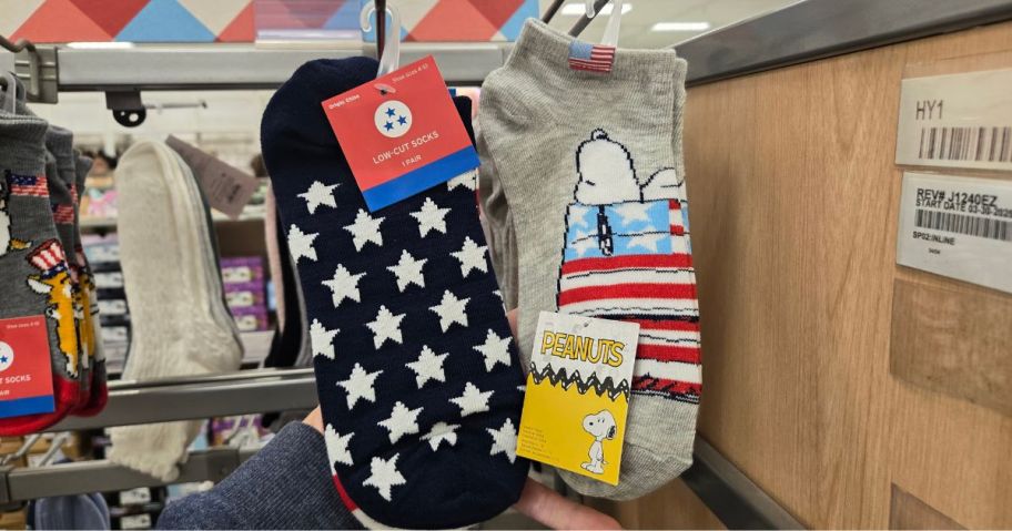 A pair of 4th of July socks at Target