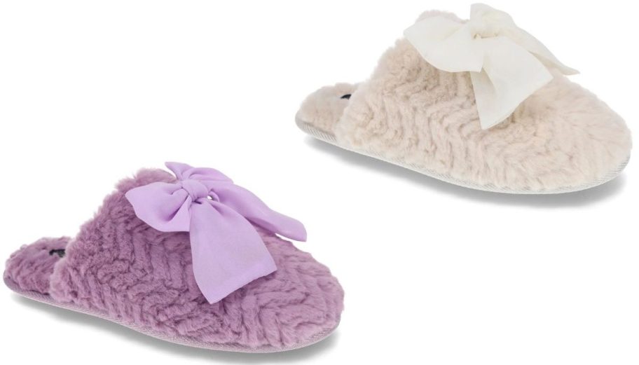 Stock images of two Rachel Roy Women's Nova Bow Slippers