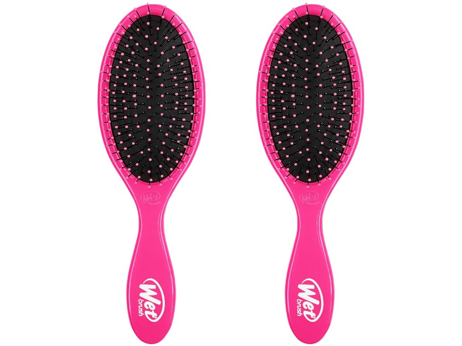 two pink Wet Brush hair brushes