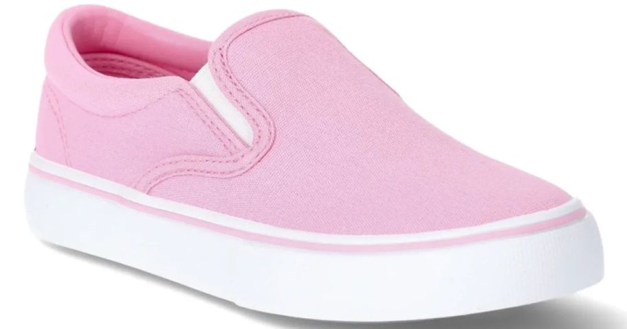 A pink slip on sneaker