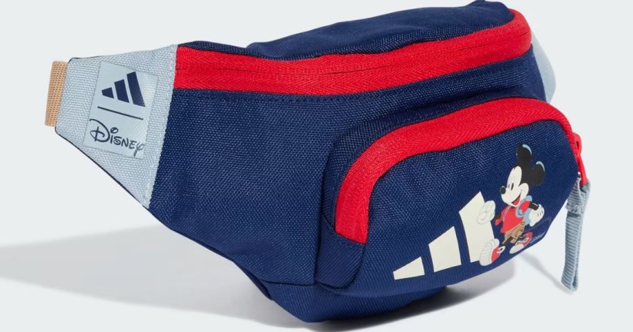 a fanny pack with Mickey Mouse on it 