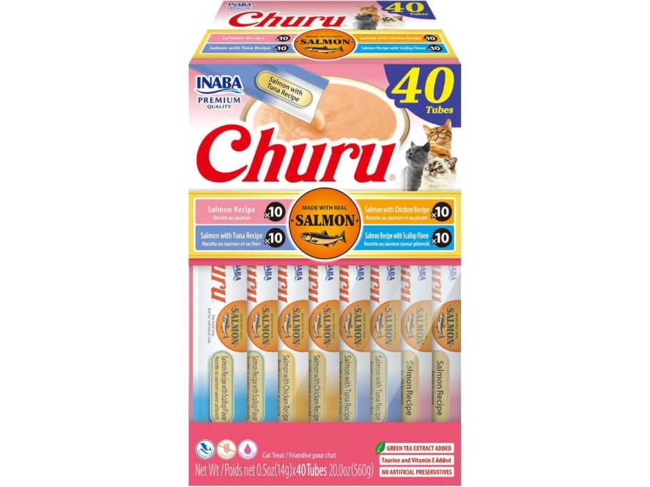 INABA Salmon Churu Cat Treats 40-Count stock image
