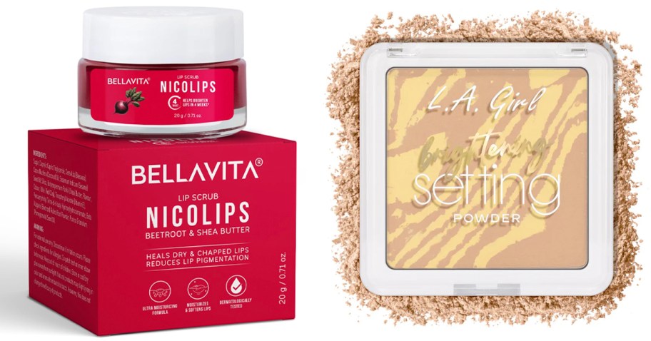 bellavita lip balm and la colors setting powder 