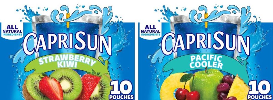 a stock image of a capri sun 10-pack in strawberry kiwi and pacific cooler