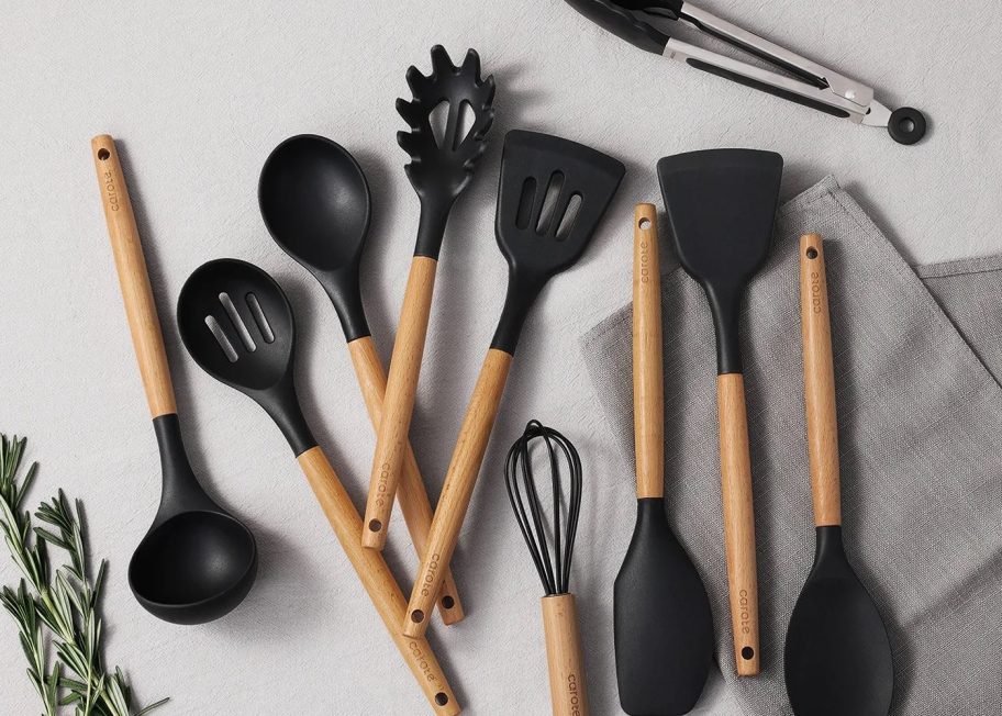 Carote 10 Pcs Silicone Cooking Utensils Set in Black