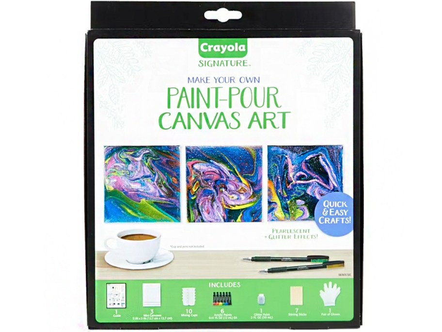 crayola paint pour canvas kit box