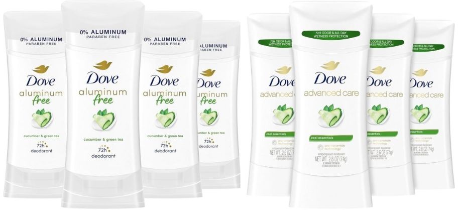 2 four packs of womens deodorant