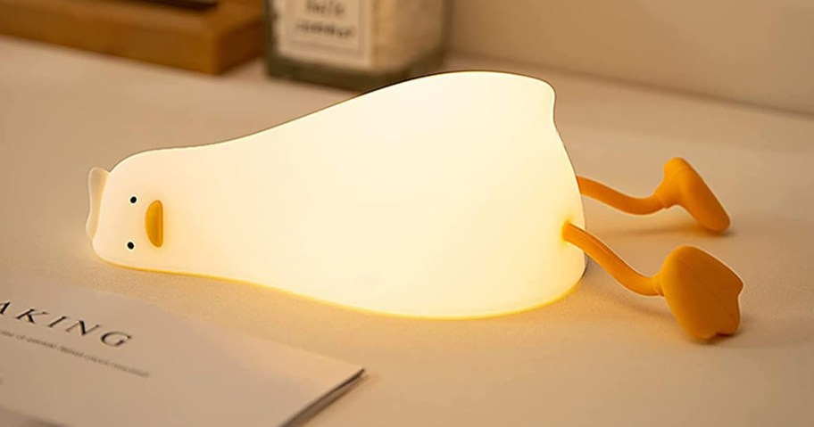 duck night light on table