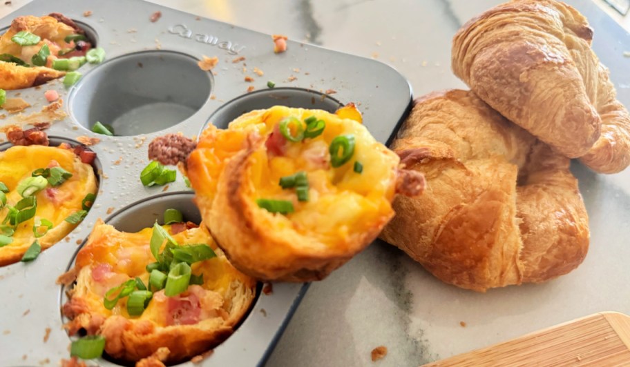 egg muffins cups using croissants