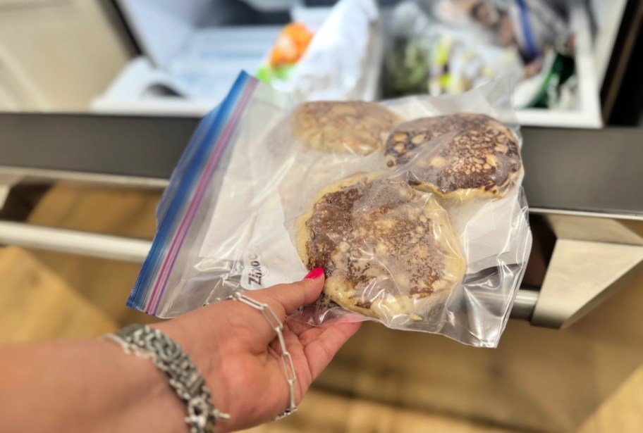 freezer bag with sourdough pancakes