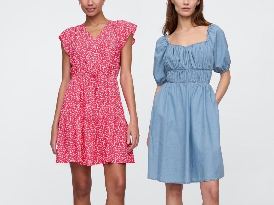 two women in mini dresses