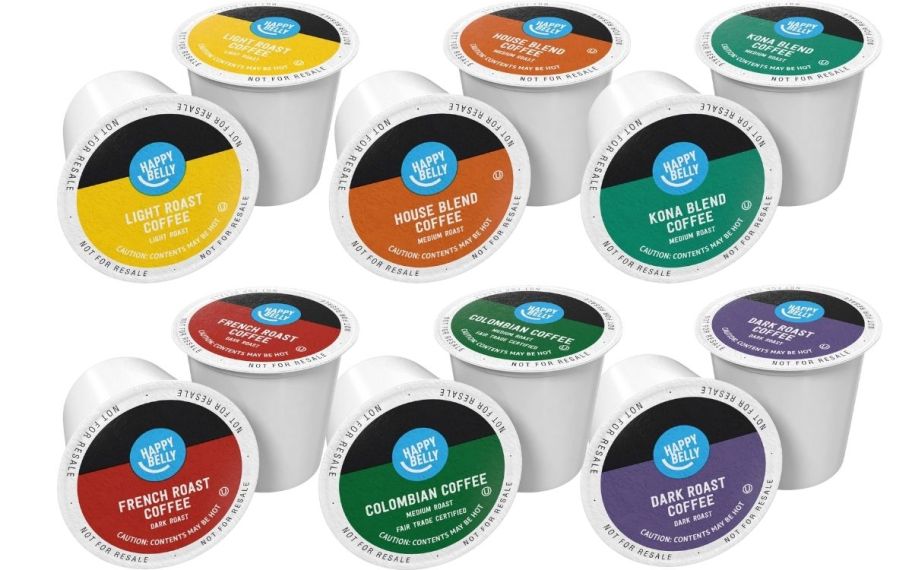 a selection of happy belly k-cups