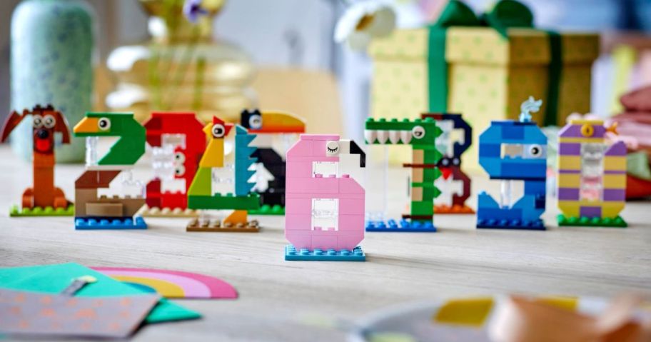 LEGO Birthday Numbers on table