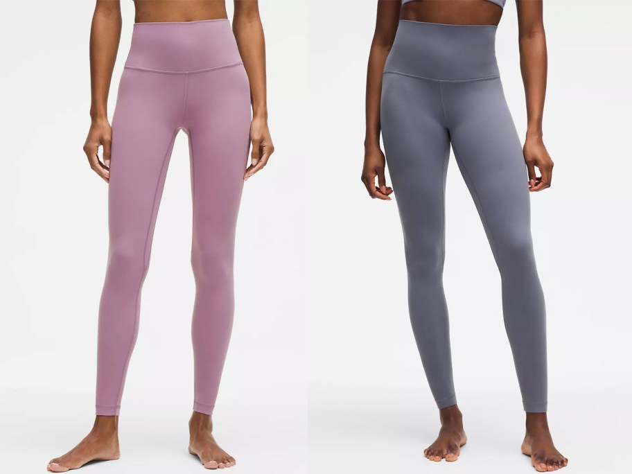 two women in pink and grey leggings