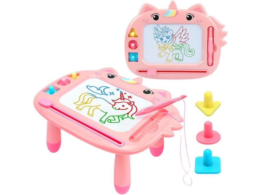 pink unicorn Magnetic Drawing Board stock image
